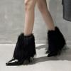 High Heel Boots Lamb Fur Skinny Short Boots Fur Boots Women's New Autumn and Winter Pointed Short Tube Spice Girls Pant Pants Boots