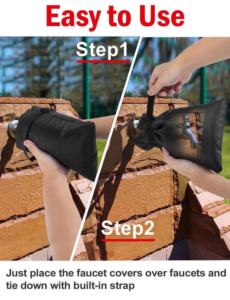 Winter Freeze Protection Outdoor Faucet Covers, 4-Pack Waterproof Insulated Spigot Covers, Reusable