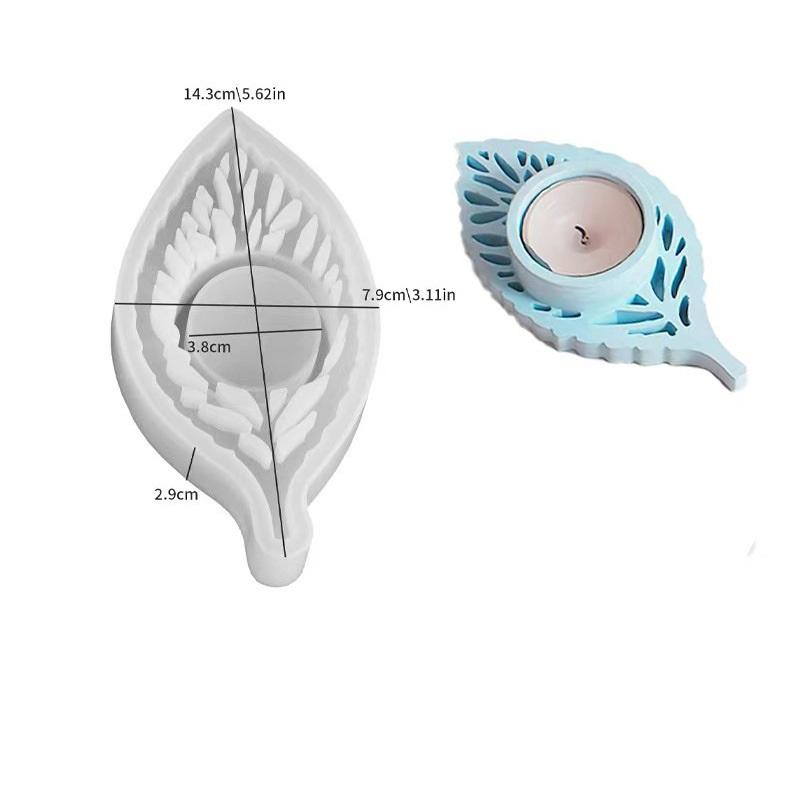 Aromatherapy Gypsum Shaped Leaf Candle Holder Ornament Silicone Mold DIY Leaf Candle Base Decorative Resin Mold Handmade Crafts