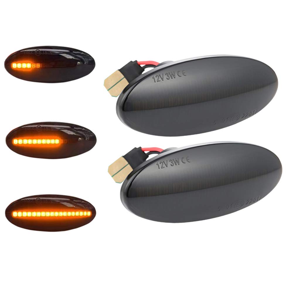 

1 пара светодиодных динамических боковых габаритных огней, указатели поворота, последовательные мигающие огни, CANbus