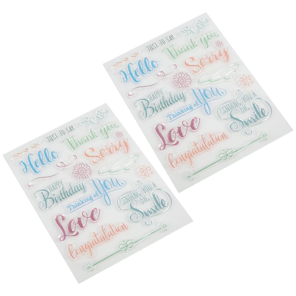2pcs Clear Stamps  Interesting  Reusable  Material Transparent Appearance Embossing Scr