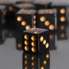 6er-Set Schwarz-Gold Würfel, Acryl D6 nummeriert 1-6 für Brettspiele, Wargaming, Tabletop & Party-Spaß