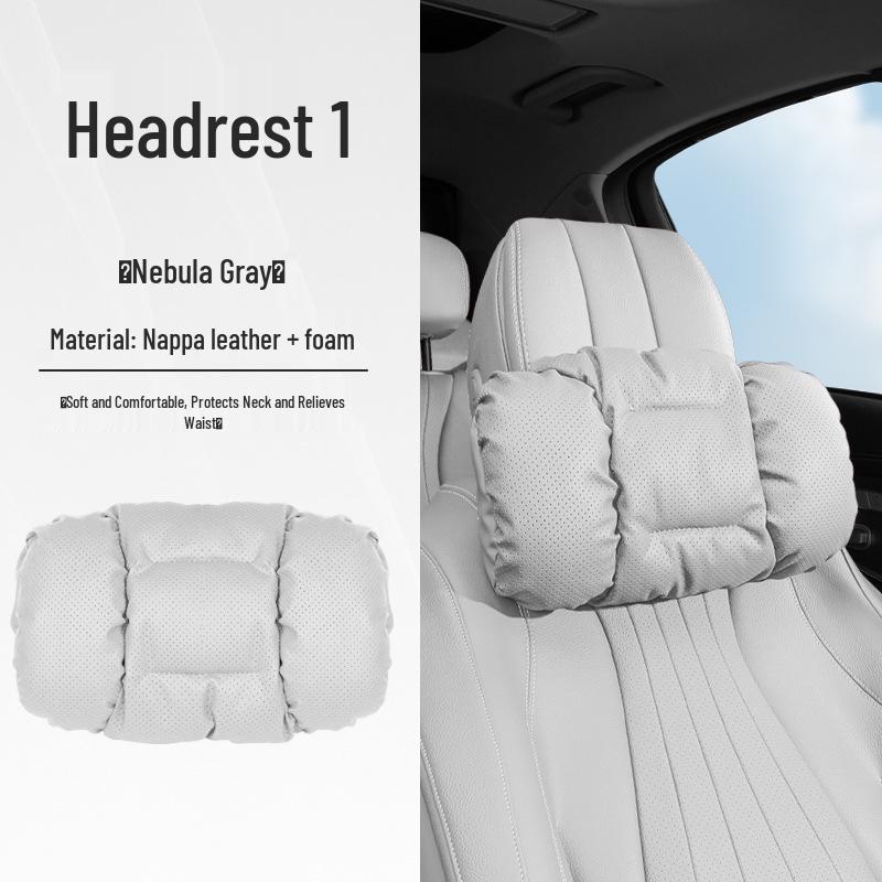 Universal Car Headrest & Lumbar Support Cushion for All Seasons - Fits Tesla & Mercedes