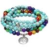 Mens Natural Stone Bracelet With Tree Of Life Eye Pendant 108 Beads Handmade Spiritual Protection Jewelry