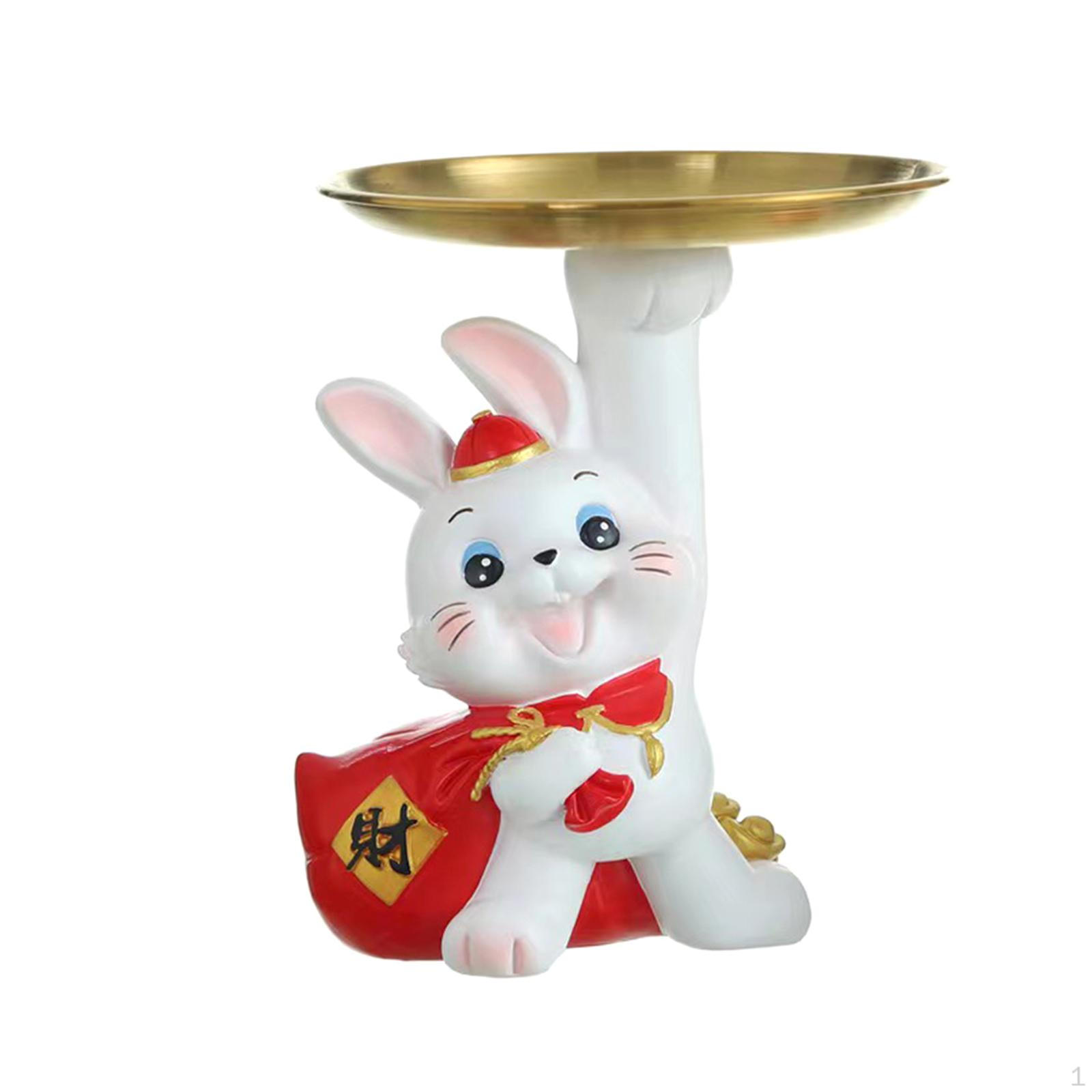 

Statue, Collection Decorative Table Organizer Bunny Sculpture Storage Container for Shelf Bedroom Tray