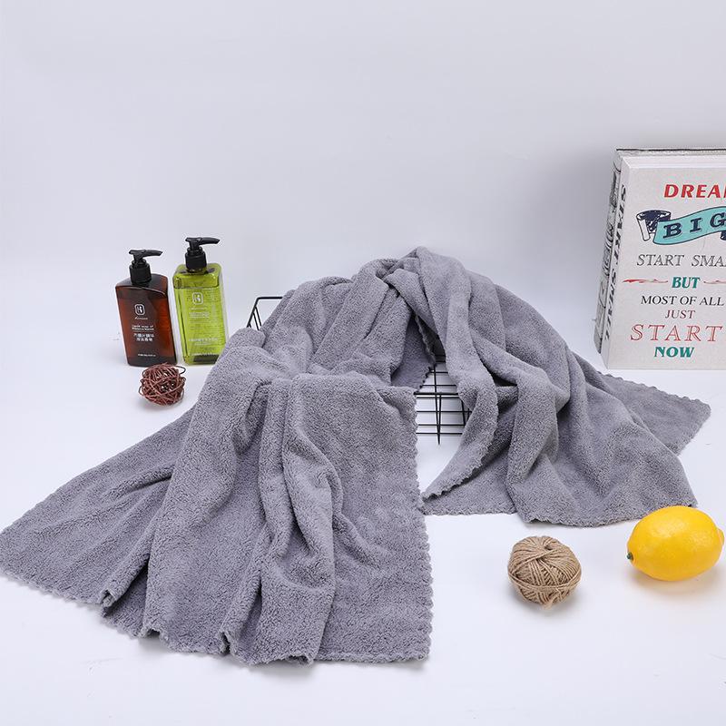 Premium Coral Fleece Bath Towel Large Size High Absorbency Quick Dry Cut Edge Design Thick Soft Beach Towel for Adults Non-Shedding Fabric