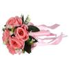 Artificial Wedding Bouquet Silk Flower Simulation Rose Bouquet for Bride Holding FlowersPink