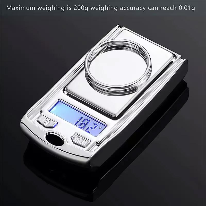 Mini Electronic Digital Pocket Scale 200/100g 0.01g Key Style Portable Precision Weighing LCD Backlit Display For Jewelry