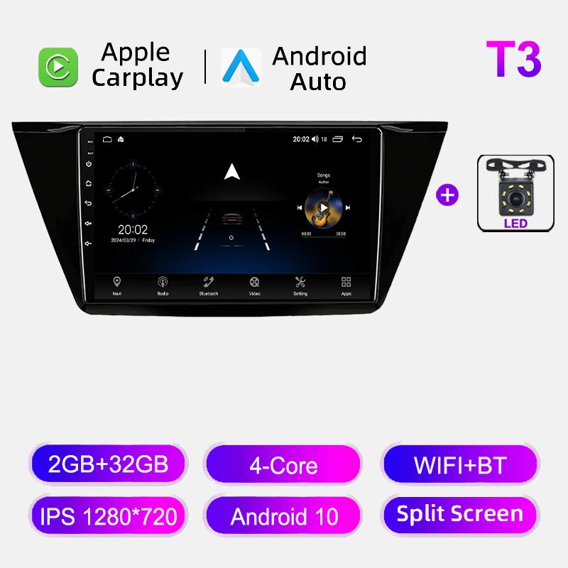 Android Auto WIFI 4G Carplay For Volkswagen Touran 2016-2018 Car Radio Stereo Multimedia Video Player GPS Navigation DSP No 2din