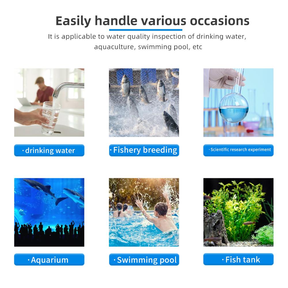 8 in1 Wifi Water Quality Tester Digital Display PH ORP EC CF TDS SALT S.G Temperature Sensors Meter Multifunction Smart Monitor