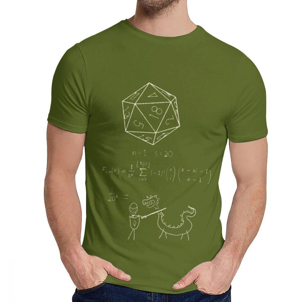 Graphic The Science Of 20 Sided Dice D20 Math Dragons Tee Shirt For Unisex Leisure Organic