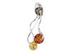 Silver Treble Clef Pendant with Amber Women' Silver Pendant 925