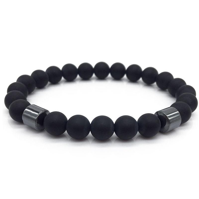 Simple Style Mens Bracelet Natural Tiger Eyes Hematite Stone Braslet Meditation Jewelry Accessories Black Braclet Pulsera Homme