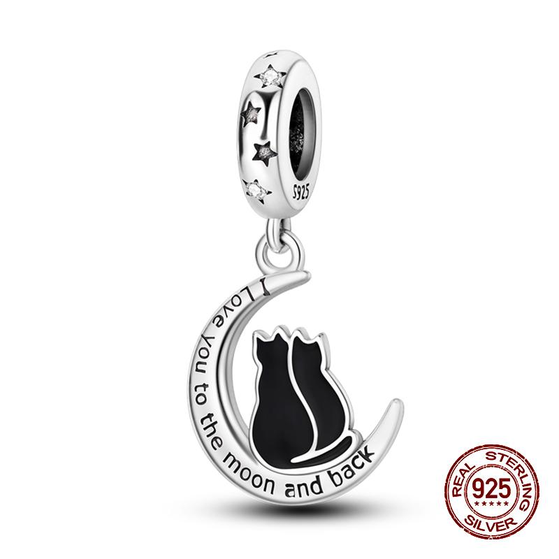100% Copper Sparkling Cat Moon Sun And Stars Charms Pendants Fit 3Mmoriginal Bracelets Diy Fine Jewelry
