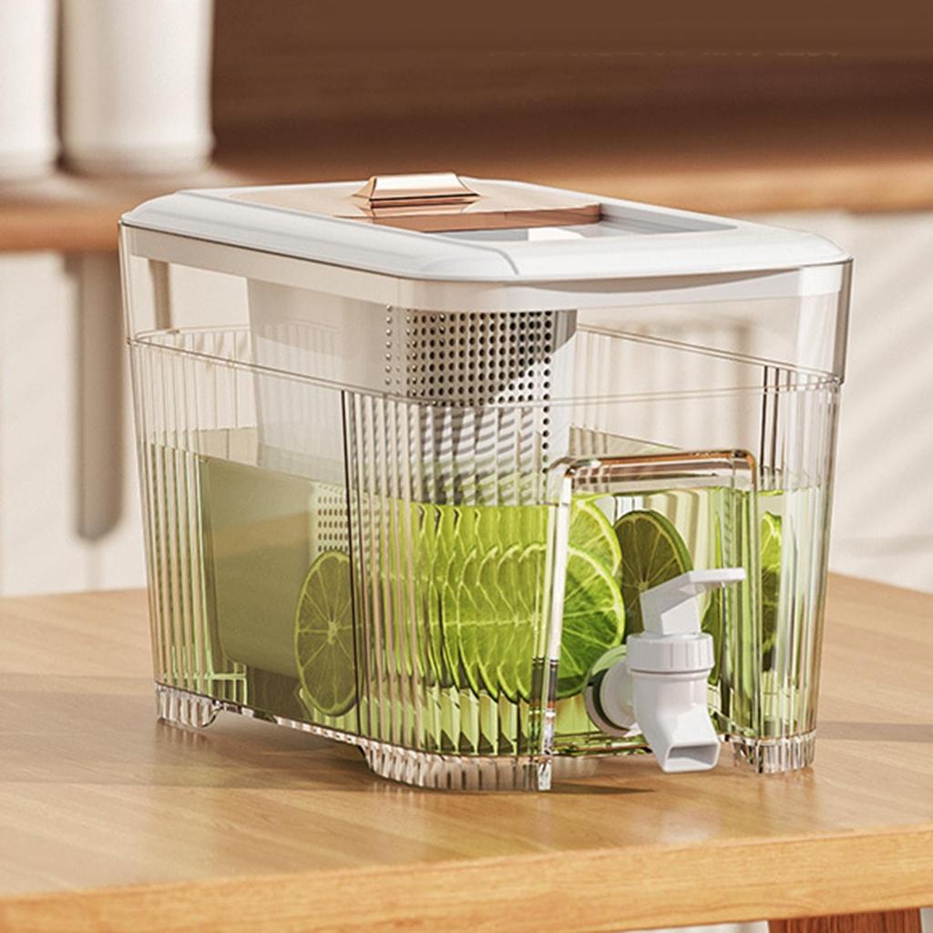 6L Beverage Container for Iced Drinks with Lid Refrigerator