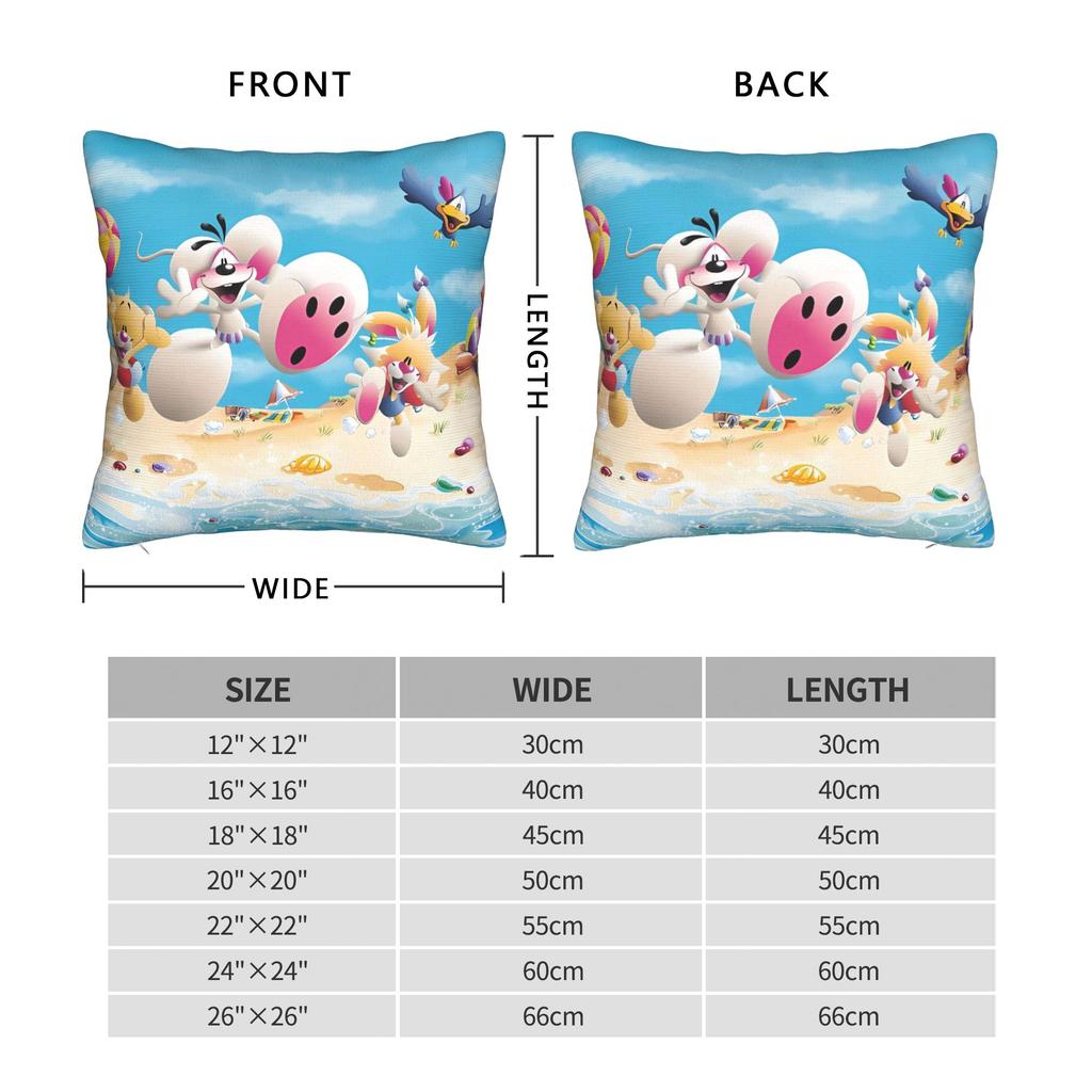 Diddl Playing Pillow Cover Soft Cushion Cover Vintage Pillow Case For Couch Sofa Bedroom