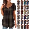 Women's Short Sleeve Shirts Ruffle Tops Loose Tops Casual Oversized Tops Pleated Tops Button Down Casual Summer Floral Tops