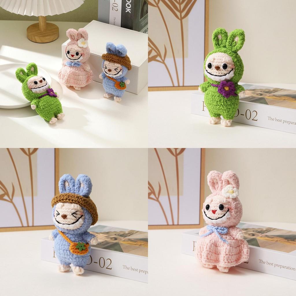 Toys Knitted Animal Stuffed Doll Macaron Color Decoration Gifts Kids