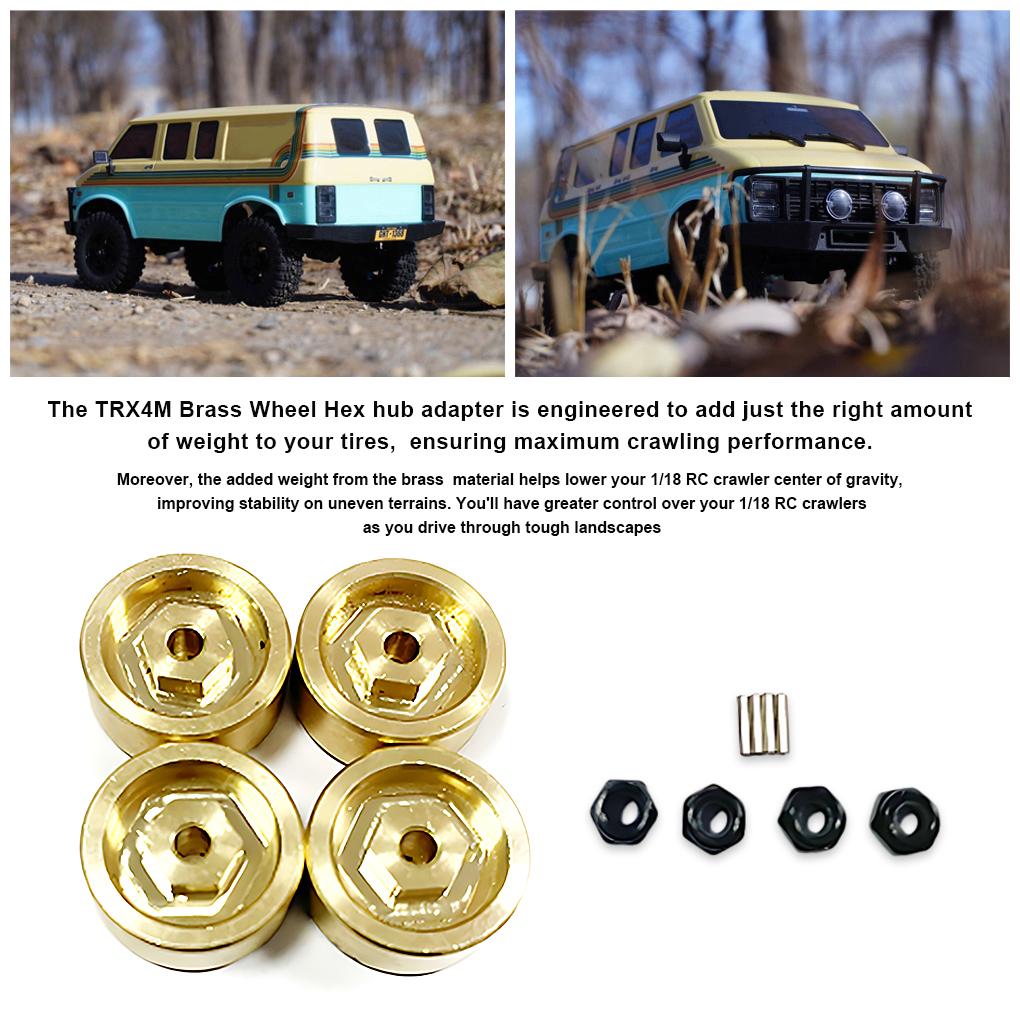 RCGOFOLLOW 4piece Brass Strong Wheel Hex Mount For 1/18 Adapter HOBBYPLUS 1810178 RC Car Part RC Car Accessories