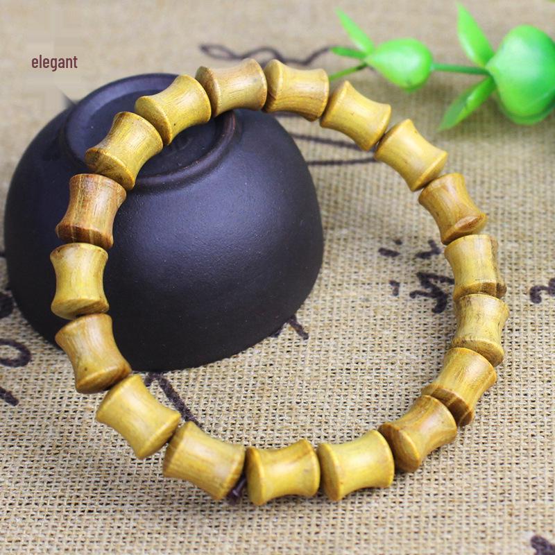 Zhemu 2.0 Gelbes Sandelholz Buddhistisches Perlenarmband (108 Perlen) für Männer und Frauen