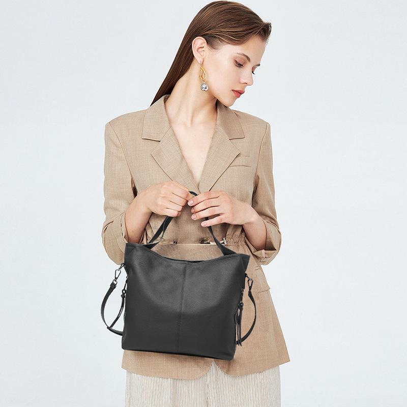 Leather Tote Bag Women's New Fashion Large-capacity Handbag First Layer Cowhide Women's Messenger Bag Shoulder Bag