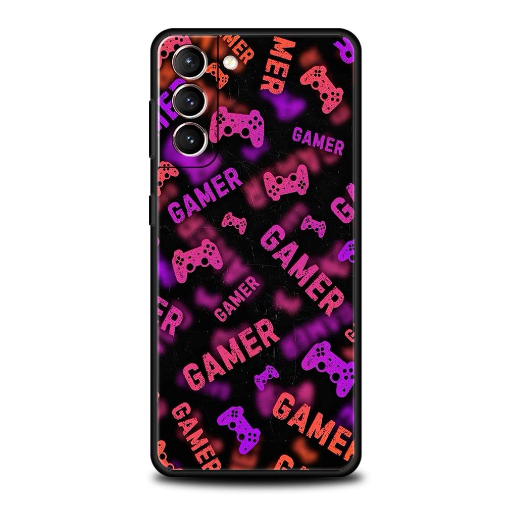 Game Controller Graphic Phone Case For Samsung Galaxy S26 Ultra S25 Plus S24 FE S23 S22 5G S21 S20 Cover Black Soft
