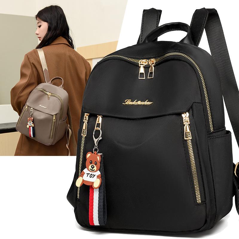 Schoolbag Women's Black New Simple Backpack Fashionable Commuter Versatile Casual Backpack Large Capacity Niche Student
