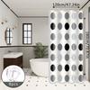 Nordic Style Gray and White Polka Dot Bathroom Partition Curtain, Gray and White Classic Color Scheme, Exudes a Low-Key and Elegant Vibe