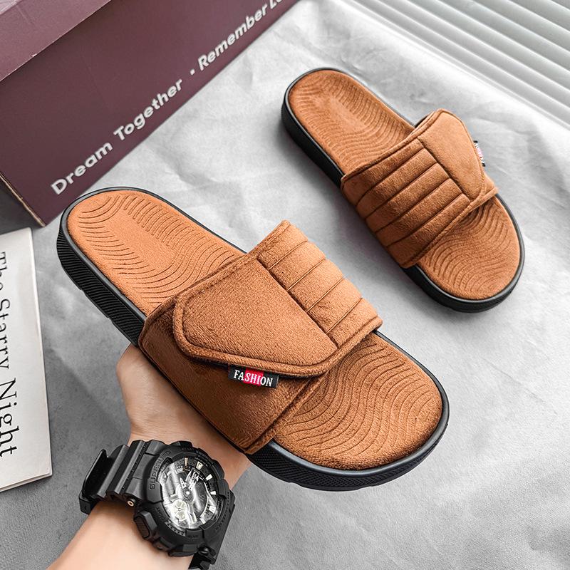 

Хлопковые домашние замшевые тапочки на осень/зиму 2025 больших размеров 44