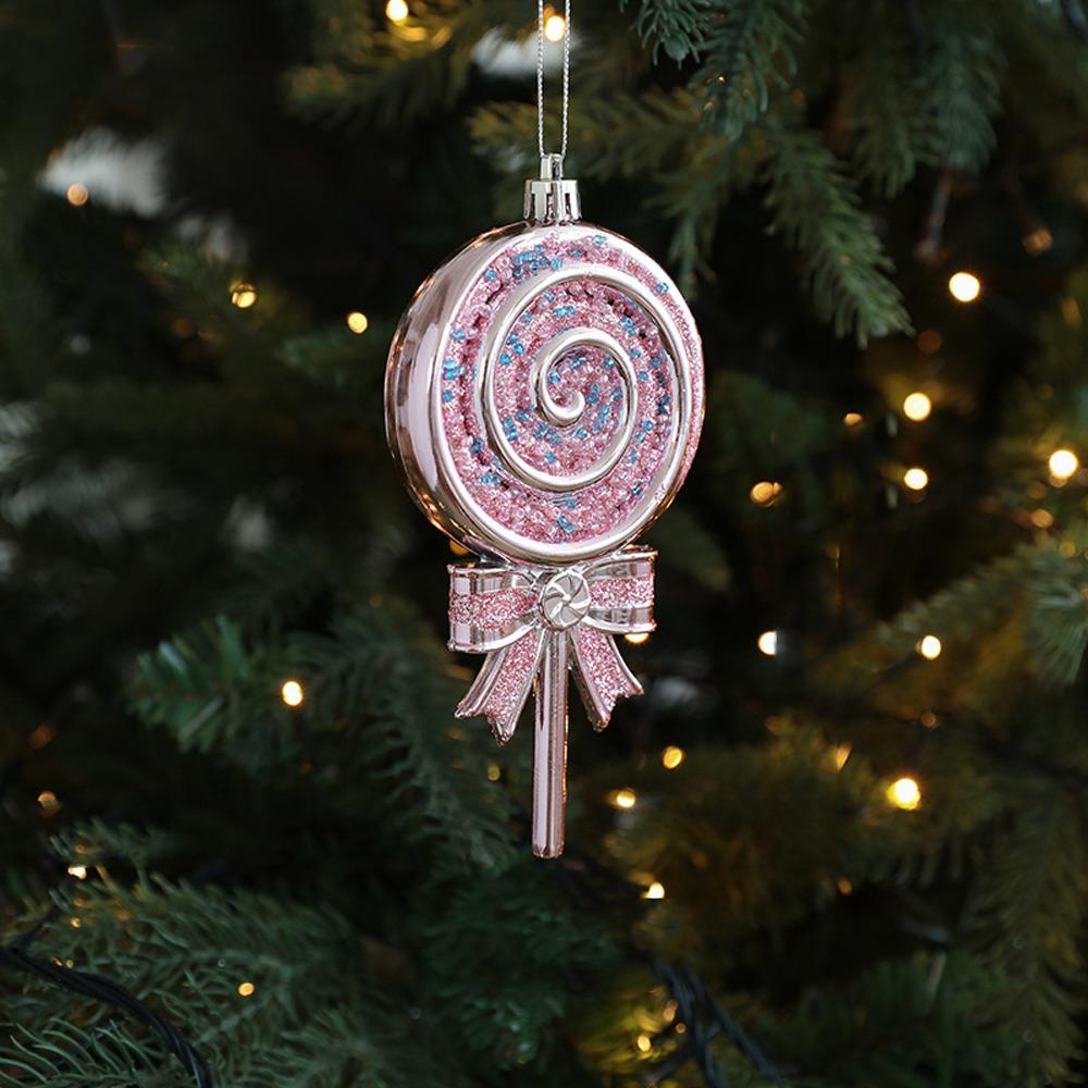 Merry Christmas Pink Hanging Cartoon Christmas Hanging INS 3D Christmas Tree Decoration Pendant Festival Window Display Decor