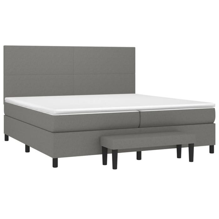 Maison Exclusive - Sommier à lattes de lit avec matelas Gris foncé 200x200cm Tissu