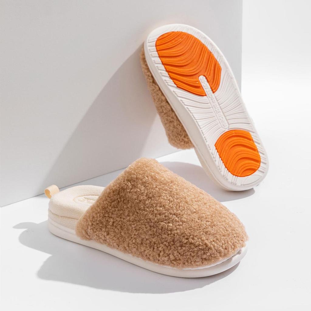 Detachable Winter Indoor Non-Slip Furry Velvet Waterproof Slippers for Couples