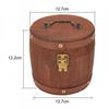 Antique Wooden For Tea Coffee Storage Box Container with Vintage Metal Lid