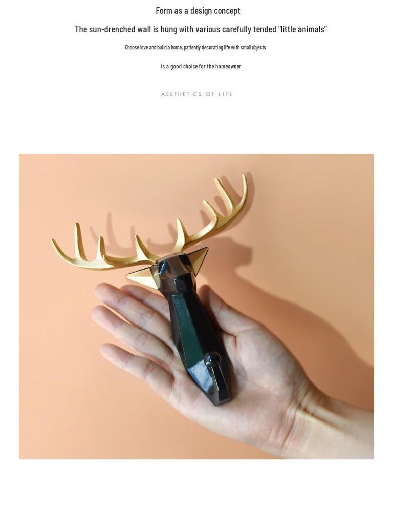Antler Adhesive Entryway Key Hook – No-Drill Wall-Mounted Decorative Hook