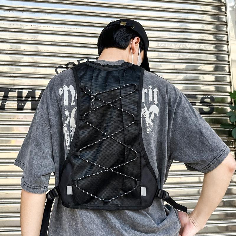 Taktyczna kamizelka cargo Hip Hop z wieloma kieszeniami dla mężczyzn i kobiet, sportowa na zewnątrz, regulowana, punkowa, techwear, bez rękawów, kamizelka