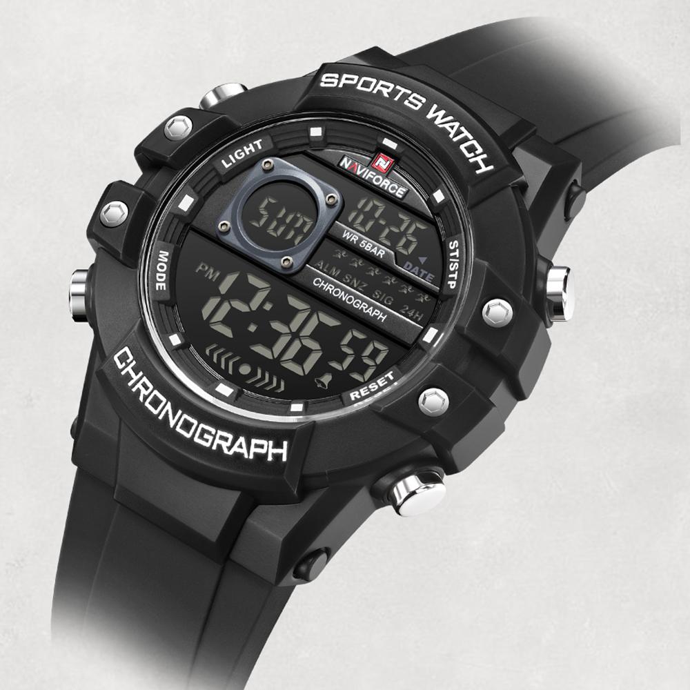 NAVIFORCE Sports Digital Watch for Men Boy Chronograph Calendar Date Alarm Waterproof 50m Night Pattern Men Casual Watch NF6102