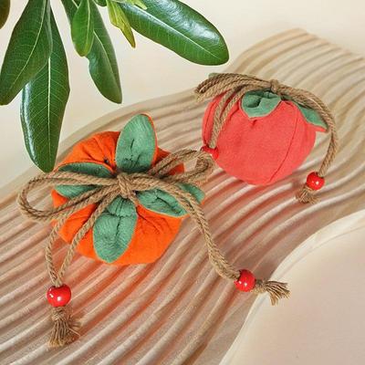 1Pcs Chinese Style Sachet Cotton Linen Small Item Bag Coin Purse Persimmon Blessing Bag Hanfu Decoration Lucky Pouch Jewelry Bag