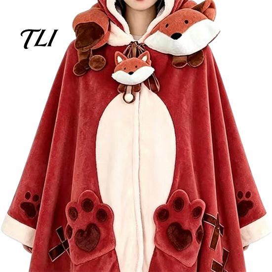 Gemütlicher Schlafanzug Tier-Tragbare Decke Hoodie, Übergröße Fleece-Sweatshirt für Erwachsene, Bequeme Umhang-Schlafkleidung, Halloween-Cosplay-Kostüm mit Plüschkapuze