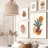 Boho Abstract Sun Lines Face Rainbow Vase Leaf Wall Art Canvas Painting Nordic Posters And Print Pictures For Living Room Decor
