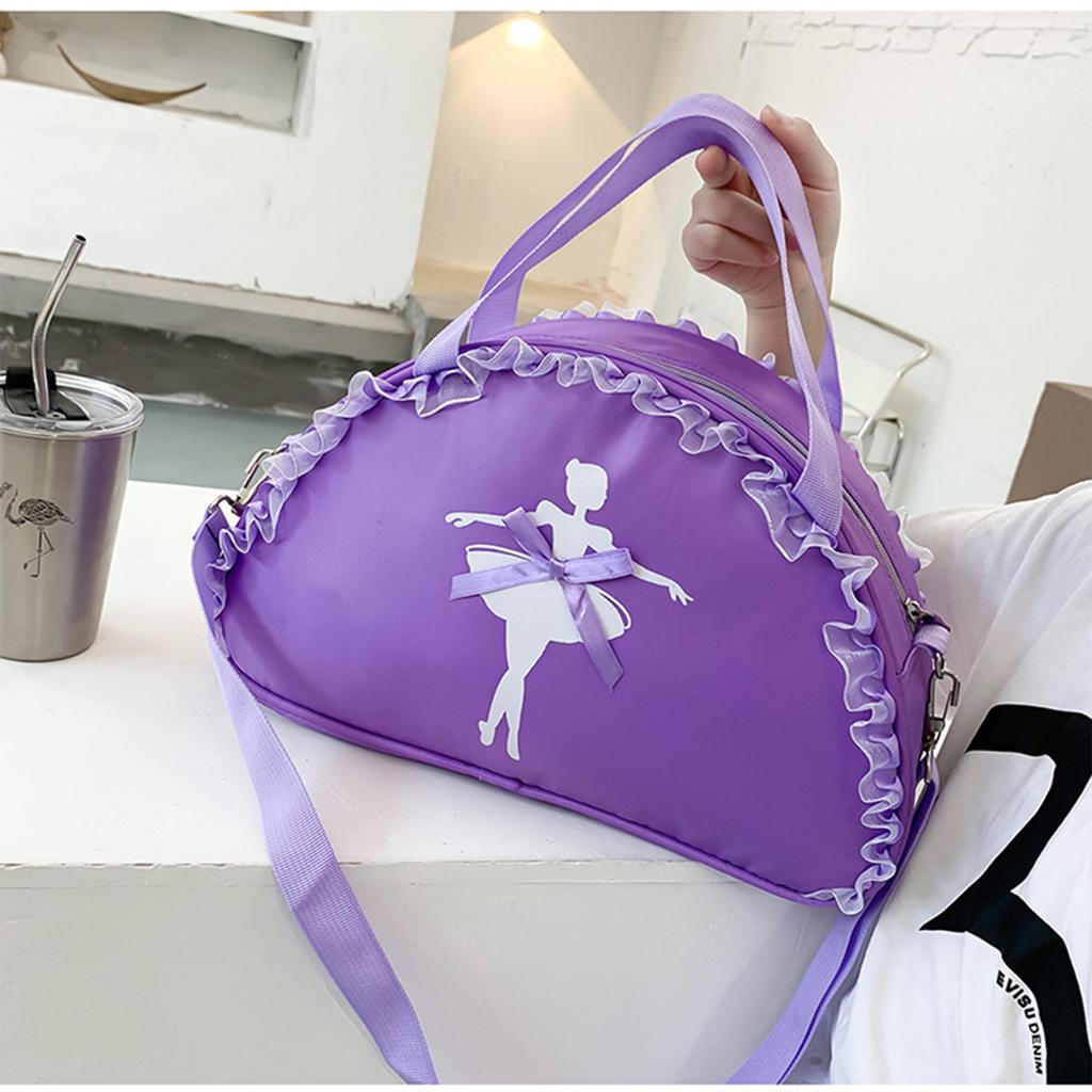 Ballet Dance Bag Sweet Ruffle Lace Handbag Waterproof Princess Shoulder Bag Women Girls Latin Dance Crossbody Backpack