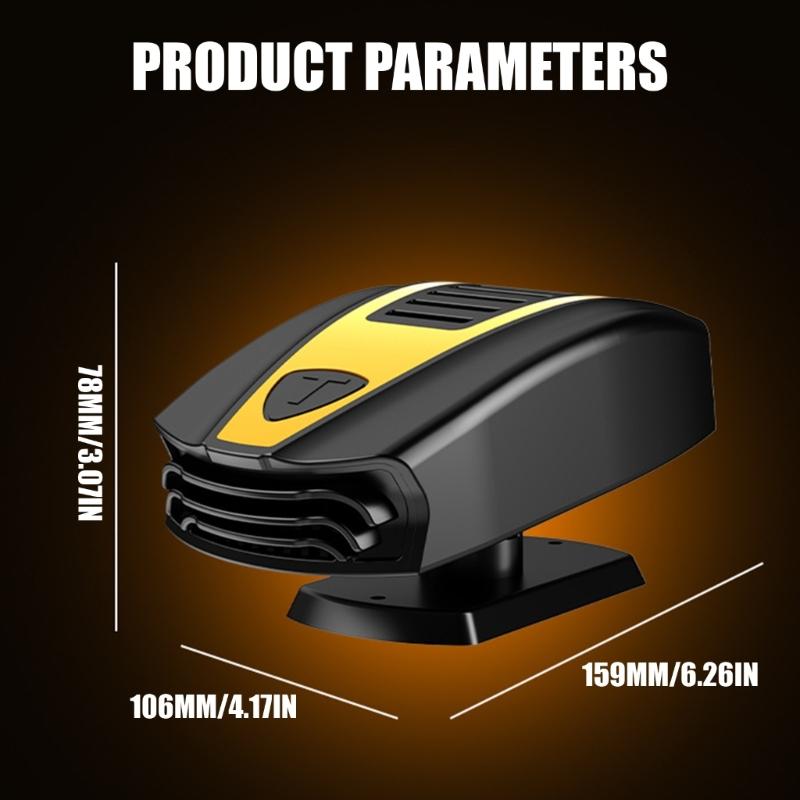 Dashboard Car Defroster 12V 150W Heater Fan with Wide Vent Outlet for Windshield Visibility and Winter Commute Use