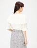 JILL by JILL STUART Women's Front Ribbon Cape-Style Blouse, 125-2110028, Ecru, FR