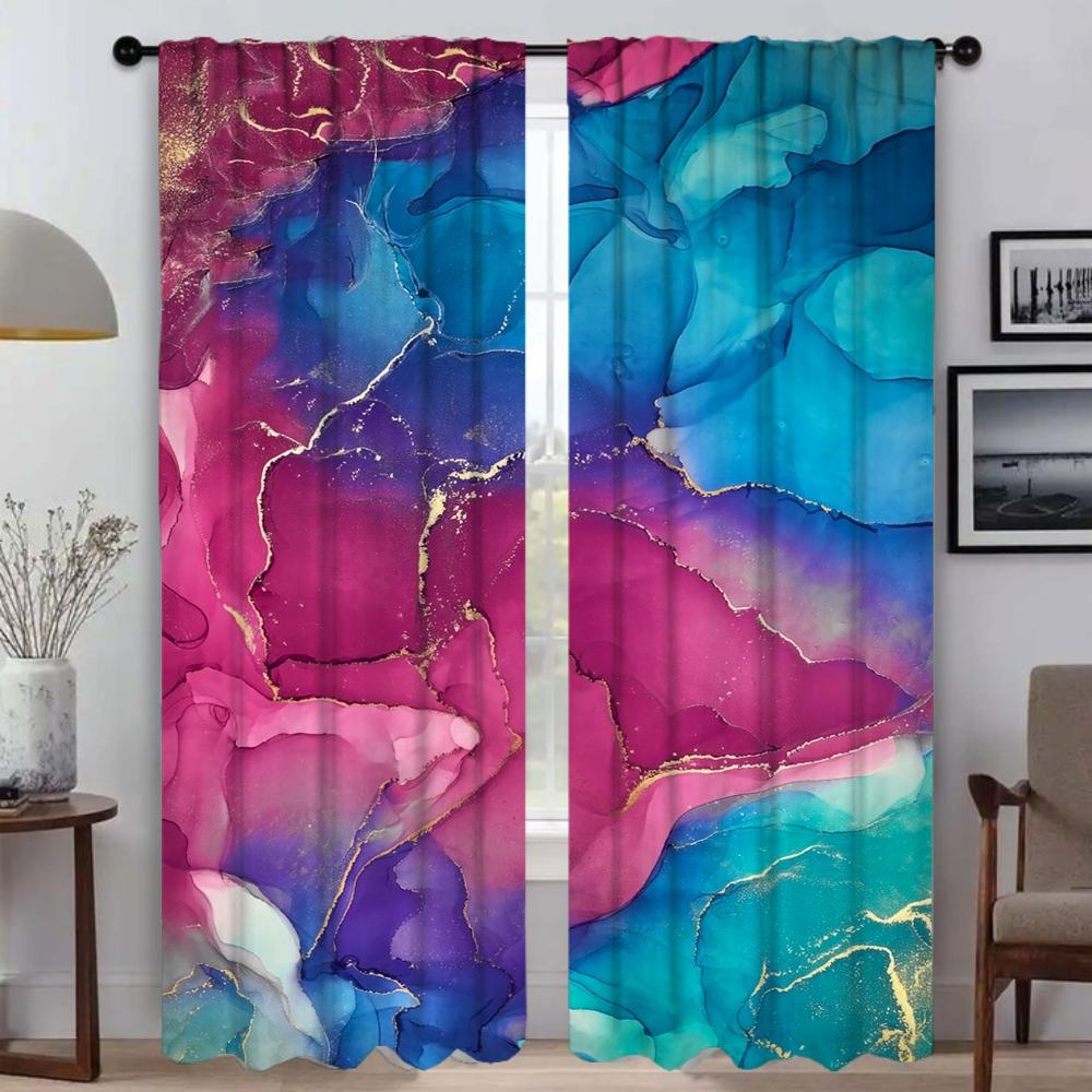 M-MarbleS Curtains for Living Room Curtain for Room 2 Panel Halloween Decoration Home Interior Curtains Partition Kitchen Camera