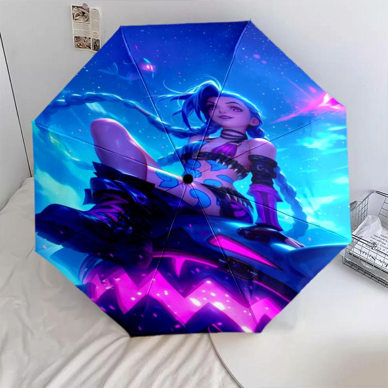 1PC Jinx Automatic Umbrella - Suitable Travel Outdoor Portable Umbrella Birthday Gift Daily Essentials