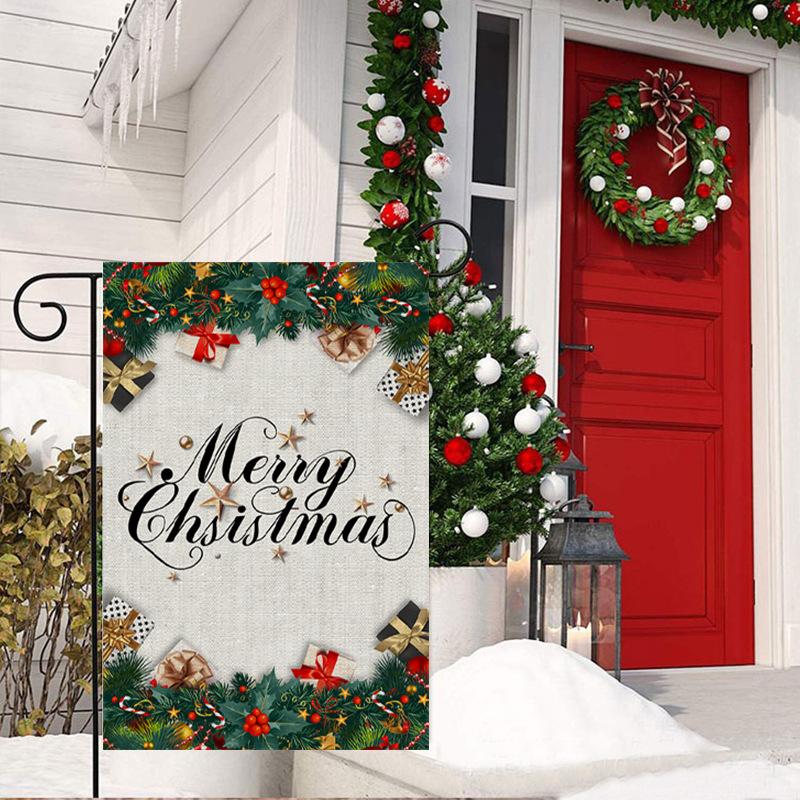 

Рождественские садовые флаги праздничные висящие флаги Счастливого Рождества креативные письма праздничные украшения подвесные ткани