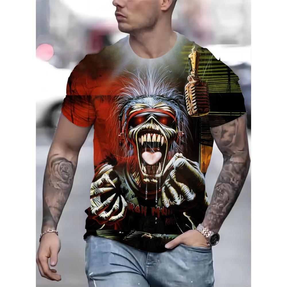 

Футболка с ярким принтом монстров для мужчин больших размеров — летняя, удобные короткие рукава, привлекательный дизайн. Стильная вещь, которая просто необходима. XL