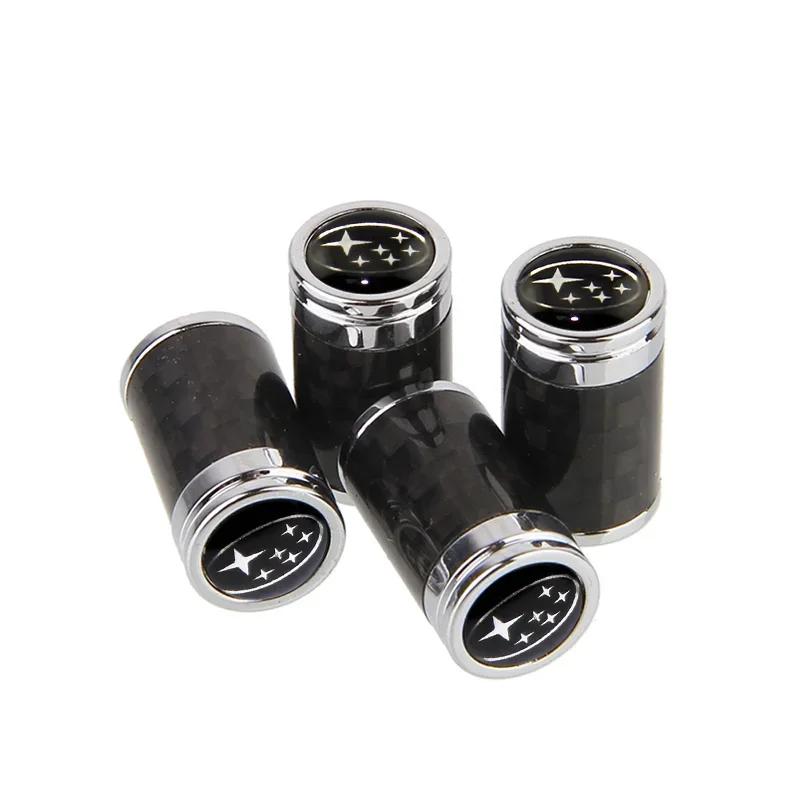 4pcs Carbon Fiber Alloy Car Wheel Dust Covers Tire Valve Caps for Subaru STI XV WRX BRZ FORESTER IMPREZA LEGACY OUTBACK ASCENT lki1