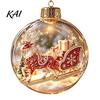 Decorative Hanging Balls Glowing Christmas Story Ornament, Light?Up Mini Holiday Scene Ball with Warm Living Room Ornaments LED Light, Clear Plastic