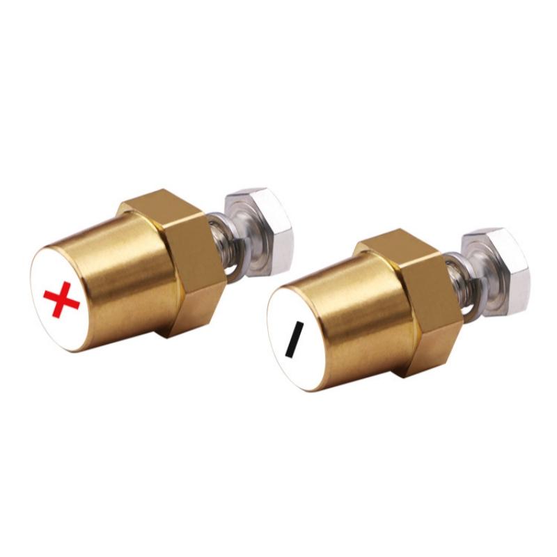 2 Pièces Chargeur de Borne de Batterie Vis Accessoires Laiton Connecteurs de Borne Hexagonale Pour Borne Positive et Négative de Batterie de Voiture