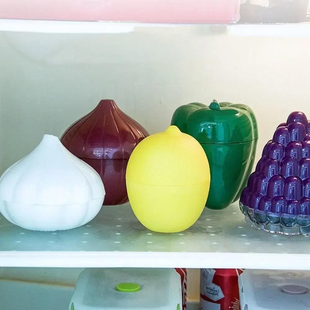 1-10PCS Kitchen Storage Container for Vegetables Fruits Onion Lemon Keeper Freshness Preserver Refrigerator Organizer with Lid